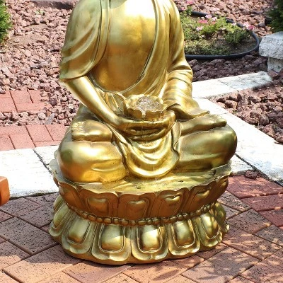 Sunnydaze Decor Sunnydaze 36"H Electric Fiberglass Relaxed Buddha Outdoor Water Fountain With LED Light 7 Sunnydaze Decor Sunnydaze 36"H Electric Fiberglass Relaxed Buddha Outdoor Water Fountain With LED Light - Image 5