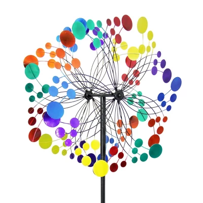 24" X 75" Giant Metal Kinetic Garden Stake - Starry Night - Exhart 7 24" X 75" Giant Metal Kinetic Garden Stake - Starry Night - Exhart - Image 5