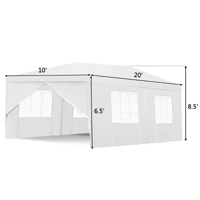 Costway Wedding Tent Canopy Party 10'x20' Heavy Duty Gazebo Cater Event W/Side Walls 3 Costway Wedding Tent Canopy Party 10'x20' Heavy Duty Gazebo Cater Event W/Side Walls