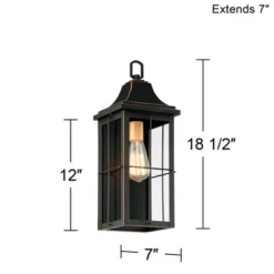 John Timberland Sunderland Vintage Outdoor Wall Light Fixtures Set Of 2 Black Metal 18 1/2" Clear Glass Panels For Post Exterior Barn Deck -Sunnydaze Decor Store GUEST 586cdd73 66b4 4176 8b06 95de1b4a5746