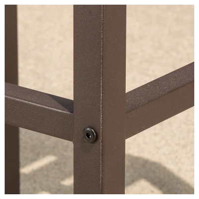 Milos Set Of 2 Acacia Barstool - Dark Brown / Rustic Metal - Christopher Knight Home 4 Milos Set Of 2 Acacia Barstool - Dark Brown / Rustic Metal - Christopher Knight Home - Image 2