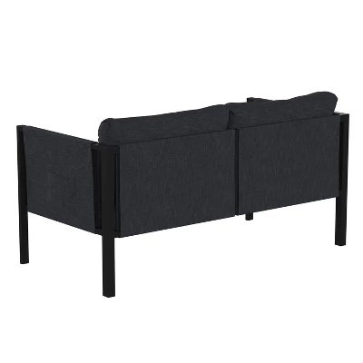 Merrick Lane Outdoor Love Seat/Sofa With Removable Fabric Cushions And Steel Frame 12 Merrick Lane Outdoor Love Seat/Sofa With Removable Fabric Cushions And Steel Frame - Image 10