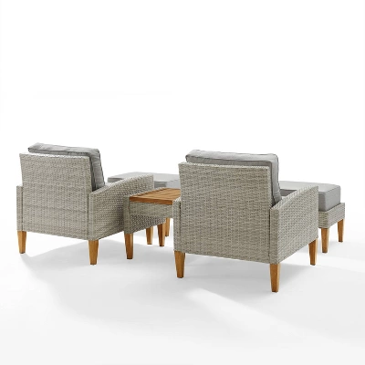 Capella 5pc Outdoor Wicker Chair Set - Gray - Crosley 7 Capella 5pc Outdoor Wicker Chair Set - Gray - Crosley - Image 5