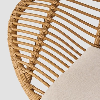 Meridian 3pc Faux Wicker Chat Set Light Brown- Christopher Knight Home 5 Meridian 3pc Faux Wicker Chat Set Light Brown- Christopher Knight Home - Image 3