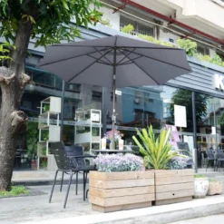 9-Foot Patio Umbrella - Easy Crank Outdoor Table Umbrella With Steel Ribs And Aluminum Pole For Deck, Porch, Backyard, Or Pool By Nature Spring (Gray) -Sunnydaze Decor Store GUEST 59742b17 aba2 4ea4 ac6e 67297bb02fbd