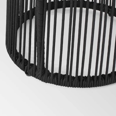 Moonstone 3pc Rope Weave Modern Chat Set - Black - Christopher Knight Home 8 Moonstone 3pc Rope Weave Modern Chat Set - Black - Christopher Knight Home - Image 6