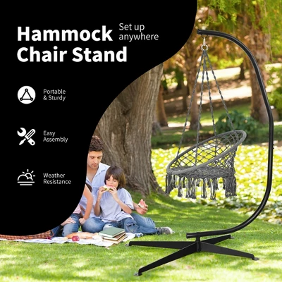 Costway C Hammock Frame Stand Solid Steel Construction 6 Costway C Hammock Frame Stand Solid Steel Construction - Image 4