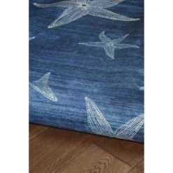 Caspian Washable Outdoor Rug Blue/Light Blue - Linon -Sunnydaze Decor Store GUEST 59d07e8b 3572 4a9d 8bef d215bf3bb76c