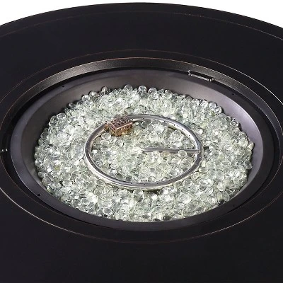 5pc Outdoor Dining Set With 44" Round Fire Table, 4 Deep Seating Swivel Rocking Chairs & Table Fabric Covers - Gray/Copper - Oakland Living 7 5pc Outdoor Dining Set With 44" Round Fire Table, 4 Deep Seating Swivel Rocking Chairs & Table Fabric Covers - Gray/Copper - Oakland Living - Image 5