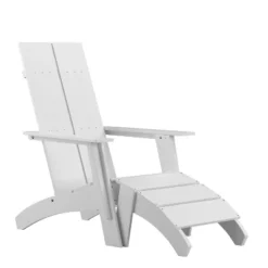 Emma And Oliver Indoor/Outdoor Modern 2-Slat Adirondack Style Chair And Footrest -Sunnydaze Decor Store GUEST 5a92e527 b35c 497f abf9 c35891f78932 1