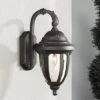 John Timberland Casa Sierra Rustic Vintage Outdoor Wall Light Fixture Black Downbridge 18 1/2" Clear Seedy Glass For Post Exterior Barn Deck House