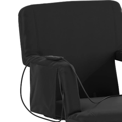 Flash Furniture Malta Portable Heated Reclining Stadium Chair With Armrests, Heated Padded Back & Heated Seat With Dual Storage Pockets And Backpack Straps 4 Flash Furniture Malta Portable Heated Reclining Stadium Chair With Armrests, Heated Padded Back & Heated Seat With Dual Storage Pockets And Backpack Straps - Image 2