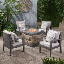 Kaula 5pc Faux Rattan Club Chair & Fire Pit Chat Set - Christopher Knight Home 14 Kaula 5pc Faux Rattan Club Chair & Fire Pit Chat Set - Christopher Knight Home -Sunnydaze Decor Store GUEST 5b14b4b9 523f 43f7 b260 767a4b5f23e0