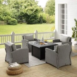 Bradenton 5pc Wicker Conversation Set With Fire Table - Gray - Crosley 20 Bradenton 5pc Wicker Conversation Set With Fire Table - Gray - Crosley -Sunnydaze Decor Store GUEST 5cbecaed 3fca 41a0 bd63 e803d8d379af