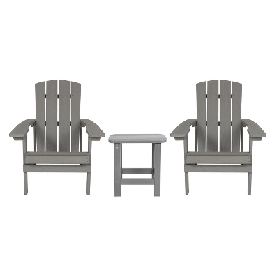 Emma And Oliver Three Piece Hammond Adirondack Style Conversation Set With Two Chairs And Matching Side Table For Indoor And Outdoor Use 20 Emma And Oliver Three Piece Hammond Adirondack Style Conversation Set With Two Chairs And Matching Side Table For Indoor And Outdoor Use - Image 18