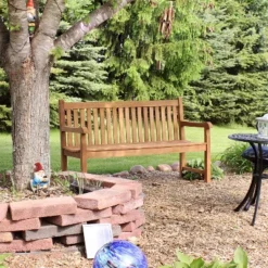 Sunnydaze Decor Sunnydaze Outdoor Solid Teak Wood With Light Stained Finish Patio Garden Bench Seat - 60" - Light Brown -Sunnydaze Decor Store GUEST 5cfaf2e1 e585 434d a21f 5e7f679119f9