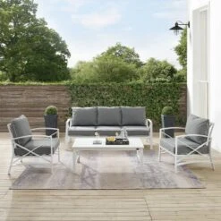 Kaplan 4pc Outdoor Sofa Set - Gray - Crosley -Sunnydaze Decor Store GUEST 5d0b9baf 7c61 4cef 9ac7 dd7ae513c3cb