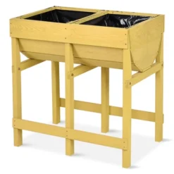 Costway Raised Wooden V Planter Elevated Vegetable Flower Bed Free Standing Planting With Liner -Sunnydaze Decor Store GUEST 5da974ef 8c5e 449d bc20 7007bacdf4f2