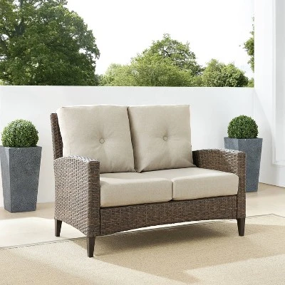 Rockport Outdoor Wicker High Back Loveseat - Crosley 11 Rockport Outdoor Wicker High Back Loveseat - Crosley - Image 9
