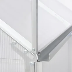 Outsunny Polycarbonate Greenhouse With Aluminum Frame, Walk-in Garden Greenhouse Kit With Adjustable Roof Vent, Rain Gutter And Sliding Door For Winter, Silver -Sunnydaze Decor Store GUEST 5e08a776 6309 4762 ba3e 3b6de602af78