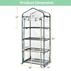 Costway White Mini Greenhouse W/ PVC Cover 4-Tier Portable Warm House 28'' X 19'' X 63'' -Sunnydaze Decor Store GUEST 5e153639 f59b 4829 b3f5 86ff57bbfab9