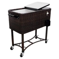 80qt Portable Rolling Patio Cooler Dark Wicker - Permasteel 16 80qt Portable Rolling Patio Cooler Dark Wicker - Permasteel -Sunnydaze Decor Store GUEST 5e56032a 3516 4bd8 9fa4 ea90abbfa54e