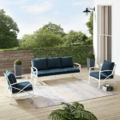 Kaplan 3pc Outdoor Sofa Set With Sofa & 2 Arm Chairs - Navy - Crosley 15 Kaplan 3pc Outdoor Sofa Set With Sofa & 2 Arm Chairs - Navy - Crosley -Sunnydaze Decor Store GUEST 5e84acc2 78fa 42a2 b93a bb4c18ee699d
