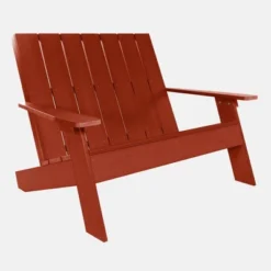 Italica 4pc Outdoor Set With Modern Adirondack Chairs, Double Wider Adirondack Chair & Side Table - Rustick Red - Highwood -Sunnydaze Decor Store GUEST 5eee5e82 7a39 46b5 ad6c fc8665be4424