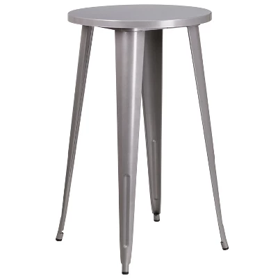 Merrick Lane Round Bar Height Patio Table With Powder Coated Galvanized Steel Frame For Indoor And Outdoor Use 8 Merrick Lane Round Bar Height Patio Table With Powder Coated Galvanized Steel Frame For Indoor And Outdoor Use - Image 6