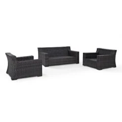Beaufort 3pc Outdoor Wicker Seating Set With Loveseat & 2 Arm Chairs - Mist - Crosley -Sunnydaze Decor Store GUEST 5fbb3348 f546 4959 98b6 90bebd744df5