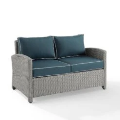 Bradenton Outdoor Wicker Loveseat - Crosley -Sunnydaze Decor Store GUEST 60364380 3e04 4982 b8a4 05df9c29f274