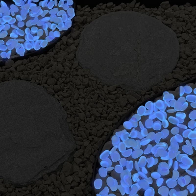 Nature Spring Glow-in-the-Dark Solar Pathway Pebble Lights, 200 Pcs. - Blue 4 Nature Spring Glow-in-the-Dark Solar Pathway Pebble Lights, 200 Pcs. - Blue - Image 2