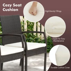 Costway 7PCS Patio Wicker Dining Set Cushion Armchairs Acacia Wood Table With Umbrella Hole 13 Costway 7PCS Patio Wicker Dining Set Cushion Armchairs Acacia Wood Table With Umbrella Hole -Sunnydaze Decor Store GUEST 60527d06 ddbc 4b5d 81da 636a2f6236fb 1