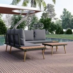 Stellar 4pc Outdoor Aluminum Sectional Set With Tables & Cushions - DUKAP 29 Stellar 4pc Outdoor Aluminum Sectional Set With Tables & Cushions - DUKAP -Sunnydaze Decor Store GUEST 608e86de bce8 47a9 b049 2684b04ea29c