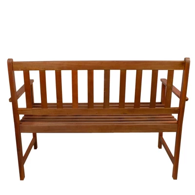 Northlight 48" Light Brown Acacia Wood Outdoor Patio Bench 4 Northlight 48" Light Brown Acacia Wood Outdoor Patio Bench - Image 2