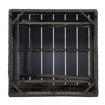 4pc Outdoor Wicker Rectangle Daybed With Canopy & Cushions - Gray - GODEER 15 4pc Outdoor Wicker Rectangle Daybed With Canopy & Cushions - Gray - GODEER - Image 13