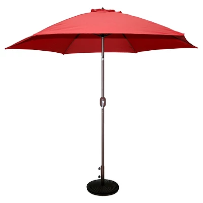 9' X 9' Round Crank Patio Umbrella - Red - Tropishade 3 9' X 9' Round Crank Patio Umbrella - Red - Tropishade