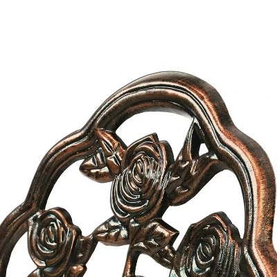 3pc Rose Cast Metal Set With Cast Aluminum Table Top & Chairs - Oakland Living 5 3pc Rose Cast Metal Set With Cast Aluminum Table Top & Chairs - Oakland Living - Image 3