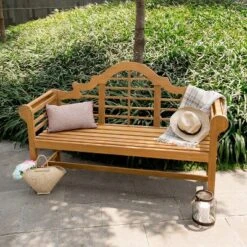 Lutyens 5ft Teak Bench - Natural - Cambridge Casual -Sunnydaze Decor Store GUEST 622ec154 487b 4610 9e8d 3cc605a6946c