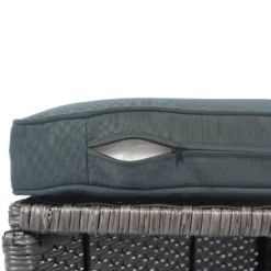 2pc Outdoor Wicker Conversation Sectional Set With Cushions & Half-Moon Side Table For Umbrella - Gray - GODEER -Sunnydaze Decor Store GUEST 6281329e 3856 421a 955c 99e727e76985