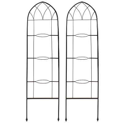 Sunnydaze Decor Sunnydaze 2-Piece Arched Climbing Plants Wall Trellis With Flower Pot Supports 5 Sunnydaze Decor Sunnydaze 2-Piece Arched Climbing Plants Wall Trellis With Flower Pot Supports - Image 3