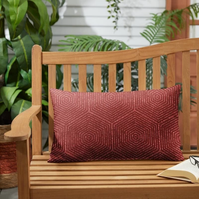 13"x20" Sunbrella Outdoor Throw Pillow Ruby 3 13"x20" Sunbrella Outdoor Throw Pillow Ruby