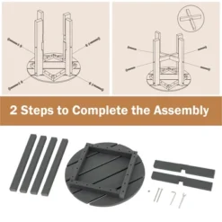 Costway Patio 18'' Adirondack Round Side Table All Weather HDPE End Table Outdoor Grey -Sunnydaze Decor Store GUEST 6344efe2 75d3 4d0a 91fe 4d3af10e4ba9