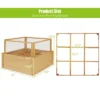Costway Raised Garden Bed Wooden Garden Box With 9 Grids & Critter Guard Fence