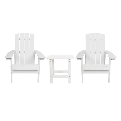 Emma And Oliver Three Piece Hammond Adirondack Style Conversation Set With Two Chairs And Matching Side Table For Indoor And Outdoor Use 13 Emma And Oliver Three Piece Hammond Adirondack Style Conversation Set With Two Chairs And Matching Side Table For Indoor And Outdoor Use - Image 11