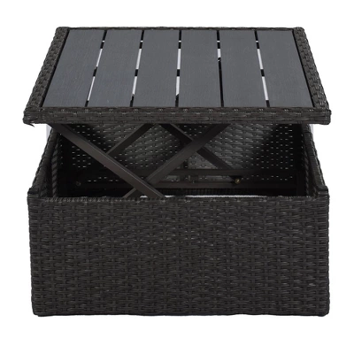 4pc Outdoor Wicker Rectangle Daybed With Canopy & Cushions - Gray - GODEER 17 4pc Outdoor Wicker Rectangle Daybed With Canopy & Cushions - Gray - GODEER - Image 15