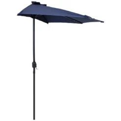 Sunnydaze Decor Sunnydaze Solar Outdoor Half Patio Umbrella With LED Lights And Crank - 9' -Sunnydaze Decor Store GUEST 63acbdd6 8a4a 4ae7 9fe8 fad4d73616fe