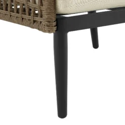 Southwick 5pc Outdoor Wicker Conversation Set With 4 Arm Chairs & Dante Fire Table - Cream/Light Brown - Crosley -Sunnydaze Decor Store GUEST 63c69922 5be6 4831 a591 0c3f6e4f6c90