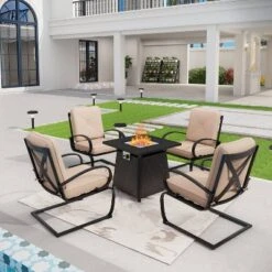 5pc Outdoor Set With Spring Motion Chairs & 28" Fire Table - Captiva Designs -Sunnydaze Decor Store GUEST 63f852e4 7a8d 4df6 b8ec 520c9aa99bbf