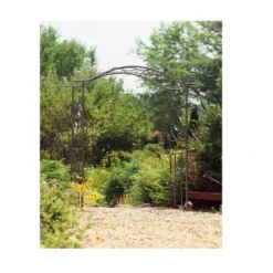 Achla Designs 84" Elegant Handcrafted Tuscany Iron Garden Arbor Graphite Powder Coated Finish